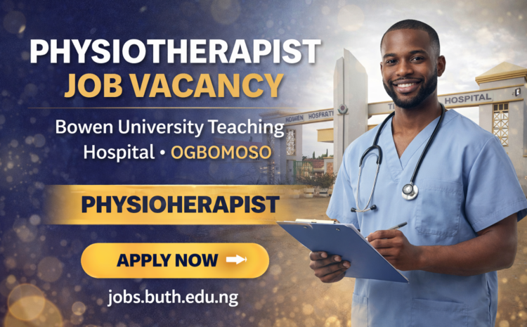 Physiotherapist Job Vacancy – Apply Now